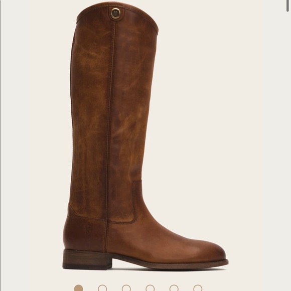 🛍️Frye⚡️Melissa Button Cognac Leather Knee High Boot Western Riding 11 - Picture 12 of 15